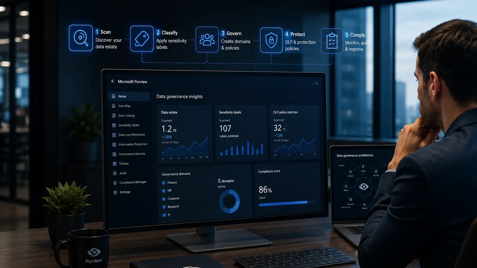 Microsoft Purview data governance workspace in an enterprise environment.