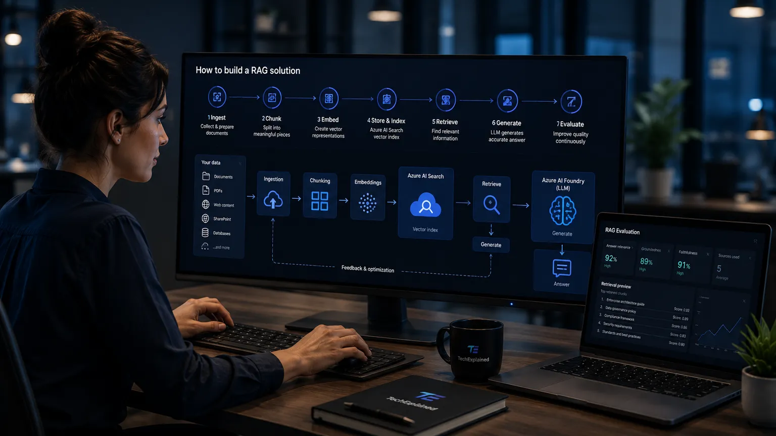 Enterprise engineer designing a Retrieval-Augmented Generation solution with Azure AI Search and Microsoft Foundry.